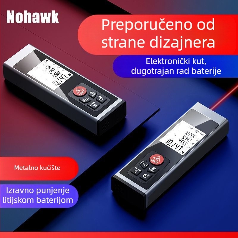 Laserski mjerač udaljenosti – ručni infracrveni mjerač s digitalnim zaslonom, visoka preciznost