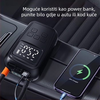 Prijenosna pumpa za zrak u automobilu s USB napajanjem, 220 W, protok zraka 30 L/min, 110-220 V, trajanje rada 5–20 minuta, 690 g