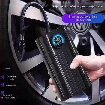 Prijenosna električna pumpa za gume s manometrom za automobile, bicikle i sportske lopte - 12V, 100W, kabel duljine 2.8 m, 35 L/min