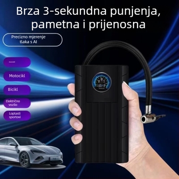 Prijenosna električna pumpa za gume s manometrom za automobile, bicikle i sportske lopte - 12V, 100W, kabel duljine 2.8 m, 35 L/min