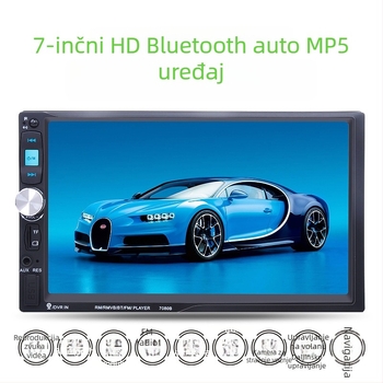 Automobilski multimedični player MP4/MP5 s Bluetoothom, reprodukcija putem USB/TF kartice, TFT zaslon, 12V napajanje, model 7080B