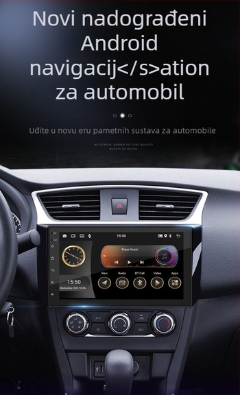 Bežični MP5 player za auto s CarPlay i Android navigacijom – Model 9988, Napajanje: 12-24V DC, Podrška reprodukciji glazbe, Glazbeni formati: FLAC, APE, OGG, MP2, MP3, WAV, WMA, ASF