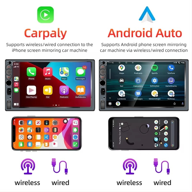 Auto MP5 Bluetooth radio player, model F13307mp5-2, napajanje 12V, LED zaslon s 260k bojom, AVI/MP4 video, MP3/WMA/WAV zvuk