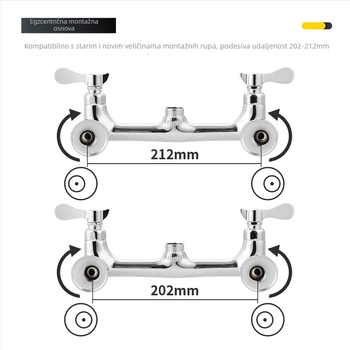 Komeranski kuhinjski faucet za restorane, mesing tijelo, keramički jezgrov ventila, model C66245CP, G1/2 priključci, dvostruka funkcija s povlačnim izljevom