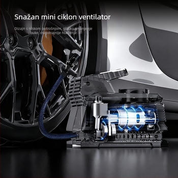 Automobilska pumpa zraka, prijenosna, USB napajanje, 12V, 100W, 25 L/min, kabel 3 m