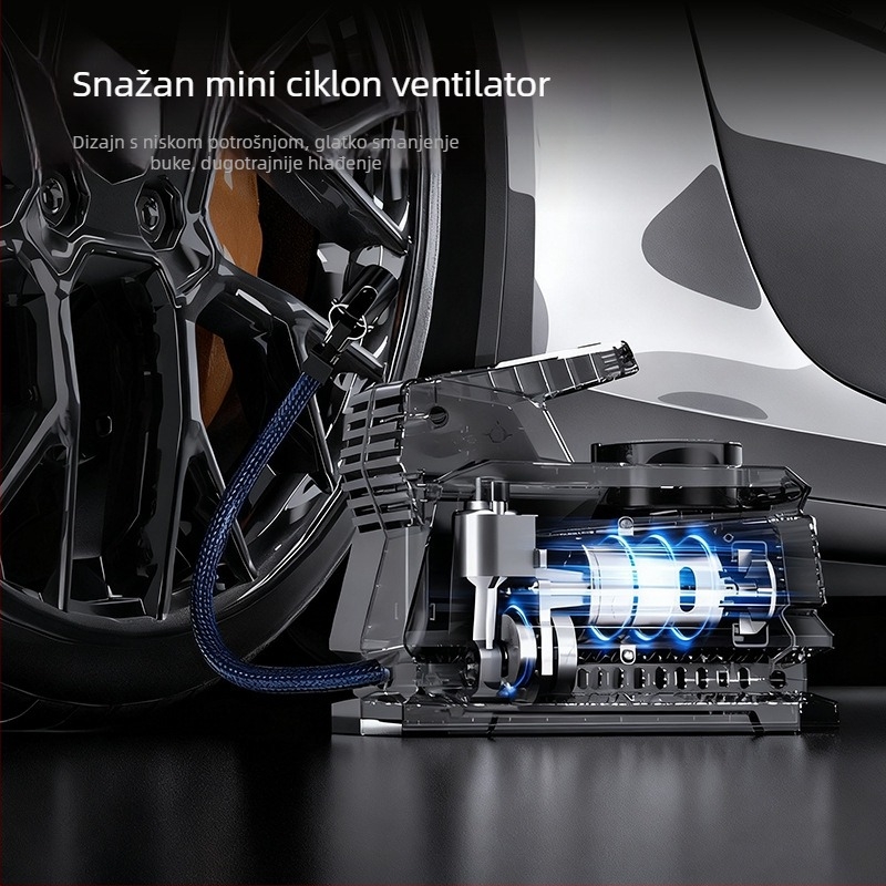 Automobilska pumpa zraka, prijenosna, USB napajanje, 12V, 100W, 25 L/min, kabel 3 m