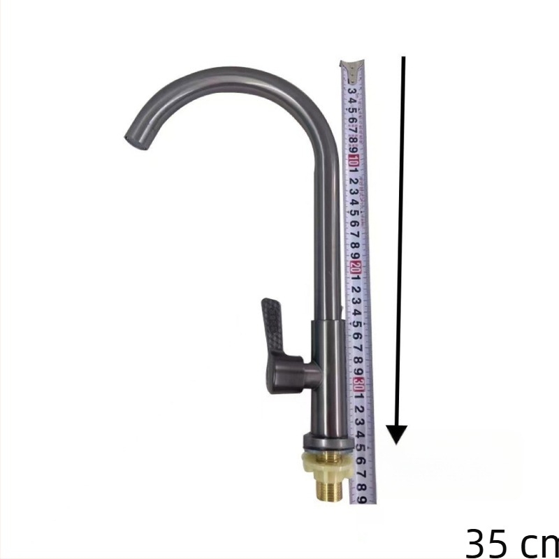 Kuhinjski slavina – nehrđajući čelik, jedini hladni protok, keramički disk ventil, nominalni tlak 1,6 MPa, radna temperatura 0–100°C