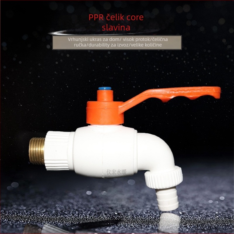 Kuhinjska kuglična slavina s keramičnim diskom, topla i hladna, navojni priključak, 10–85 °C, nominalni tlak 20 kg