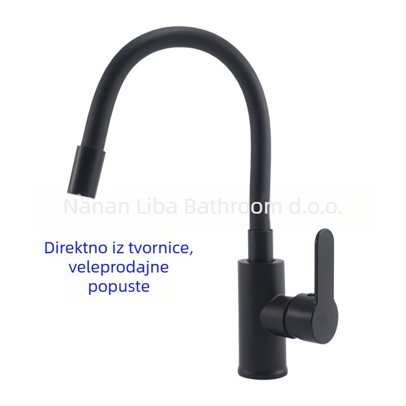Kuhinjski miješajući faucet, tijelo od cinkove legure, keramni disk ventil, 20 mm ulaz/izlaz, maksimalna temperatura 90°C