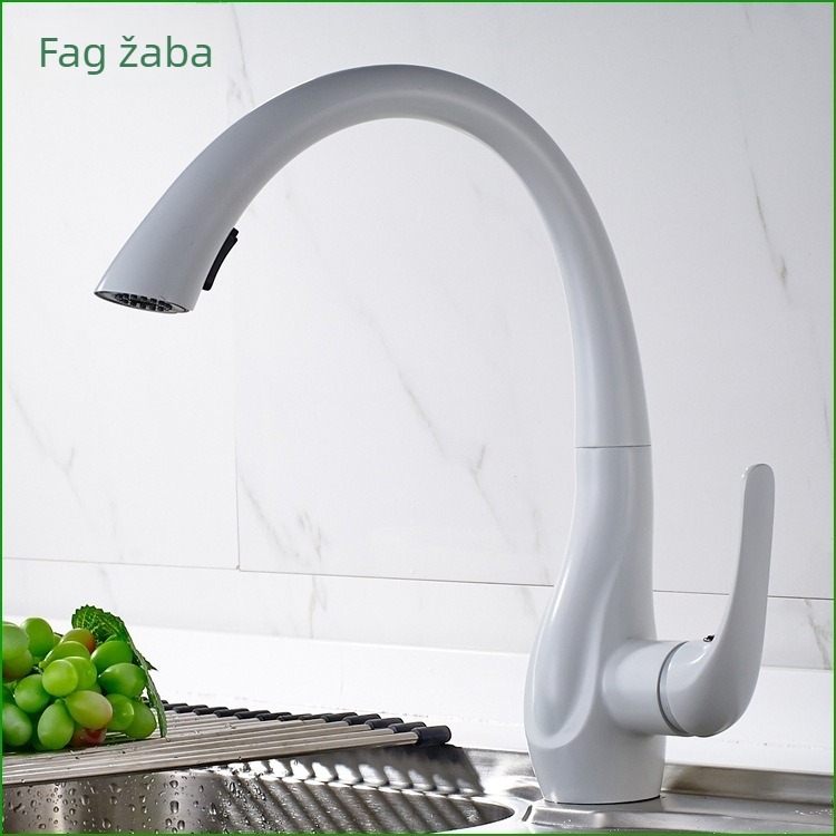 Kuhinjska slavina, bakrena, model AL-166-33W, nominalni tlak 0,8–1,2 MPa, radna temperatura 0–90 °C, promjer ulaza/izlaza 1/2 in