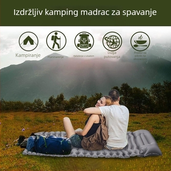 Jednoosoban nafukljivi kamping madrac – poliesterski pongee TPU-kompozit, 580 g, ručna pumpa