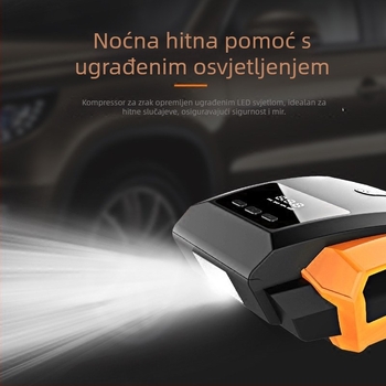 Automobilska pumpa s digitalnim zaslonom, 12V, 120W, kabel duljine 2,85 m, rasvjeta i mjerač tlaka