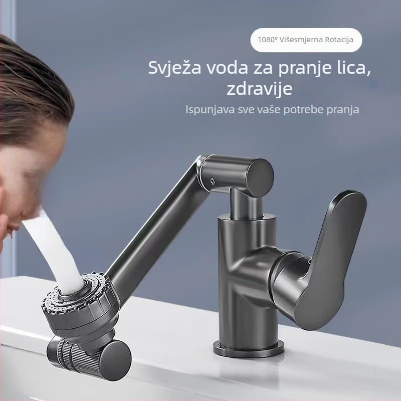 Set slavina s mehaničkim krakom za kuhinju i kupaonu — univerzalna slavina, hladna i topla voda, konstantna temperatura, spiralno otvaranje, jednostruko spajanje, CE certifikat
