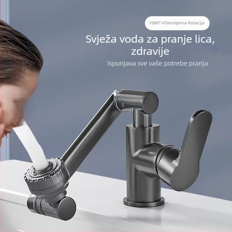 Set slavina s mehaničkim krakom za kuhinju i kupaonu — univerzalna slavina, hladna i topla voda, konstantna temperatura, spiralno otvaranje, jednostruko spajanje, CE certifikat
