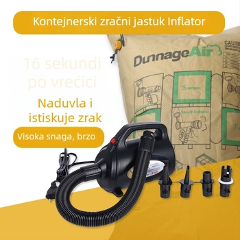 Kontejnerska nafukljiva torba s dvocilindarskim inflatorom, digitalni zaslon, 220W, kontinuirana operacija >20 minuta, upozoravajuća lampica