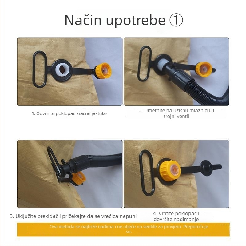 Kontejnerska nafukljiva torba s dvocilindarskim inflatorom, digitalni zaslon, 220W, kontinuirana operacija >20 minuta, upozoravajuća lampica