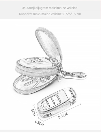 Muška kožna torbica za ključeve, gornja sloj goveđe kože, podstava od mikrovlakana, otporna na habanje, poslovni stil dnevnog putovanja