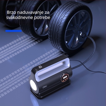 Automatska pumpa za zrak u automobilu s digitalnim zaslonom i unaprijed postavljenim automatskim isključivanjem, 12V 100W, napajajući kabel dugačak 3,25 m