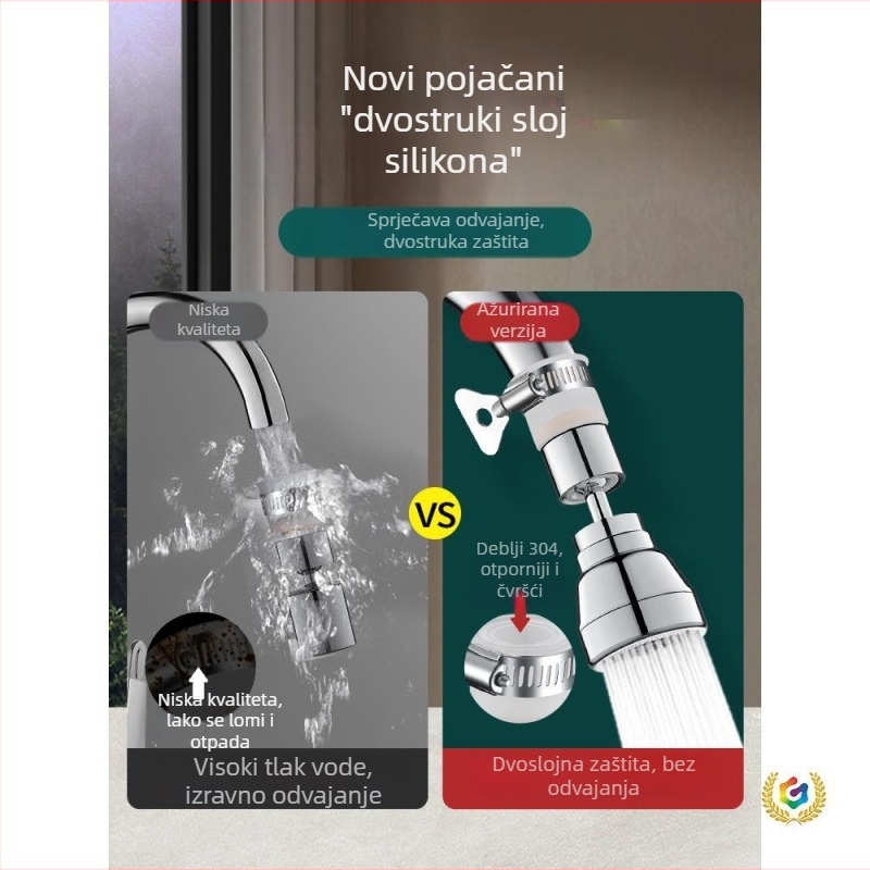 Proširivač izliva kuhinjske slavine s bakrenim tijelom i bakrenom jezgrom ventila, brušeni završetak, CE potvrda