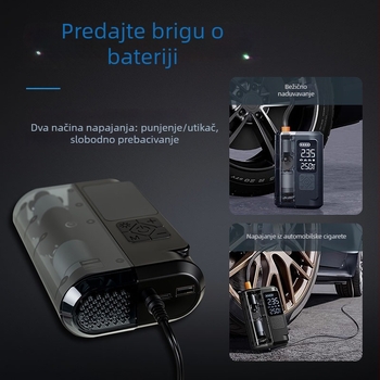 Automobilska pumpa za napuhivanje s digitalnim zaslonom, 12V, 100W, 25 L/min, USB punjenje