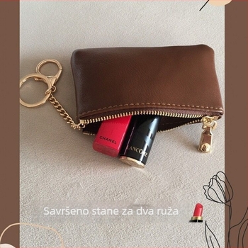 PU kožna novčana torbica za ključeve s džepom za kartice i zatvaračem za novčiće, unisex, gradski minimalistički stil, proljeće 2025