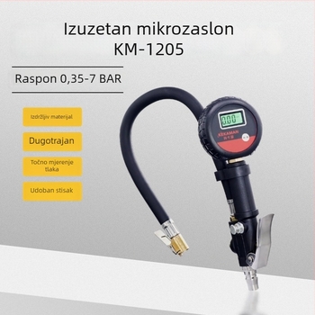 KM-1207 manometar tlaka u gumama, elektronički digitalni zaslon s pozadinskim osvjetljenjem, rezolucija 0,01 bar, raspon 0–15 BAR
