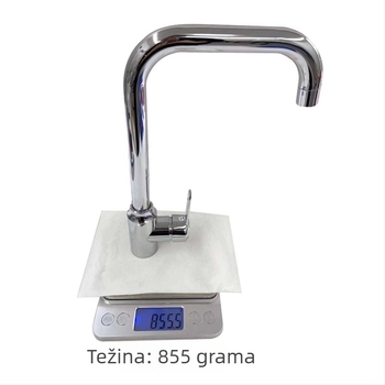 Nehrđajući čelični kuhinjski miješajući ventil, elektroplatirani završetak, keramičko jezgro ventila, Ø4 ulaz/izlaz, 0–99°C