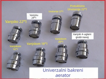 Kuhinjski miješajući faucet s aeratorom, model YX-3301, materijal Nehrđajući čelik i bakar, nominalni tlak 2.5, ručna montaža