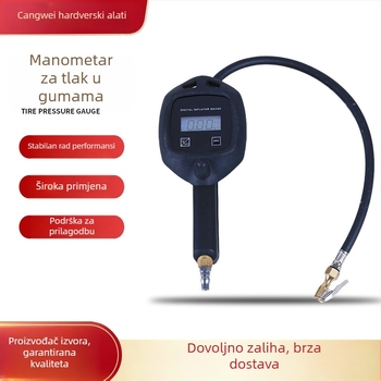 Digitalni visoko precizan mjerač tlaka u gumama automobila, elektronički mjerač tlaka za nadimanje i mjerenje tlaka u gumama, raspon 0-100 psi, prikaz u različitim jedinicama, točnost 100%