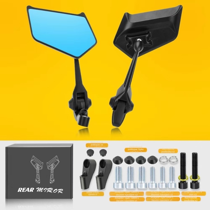 Univerzalni kvadratni retrovizor za električna bicikla, aluminijska legura, model 654186, montaža sa 8/10 zuba