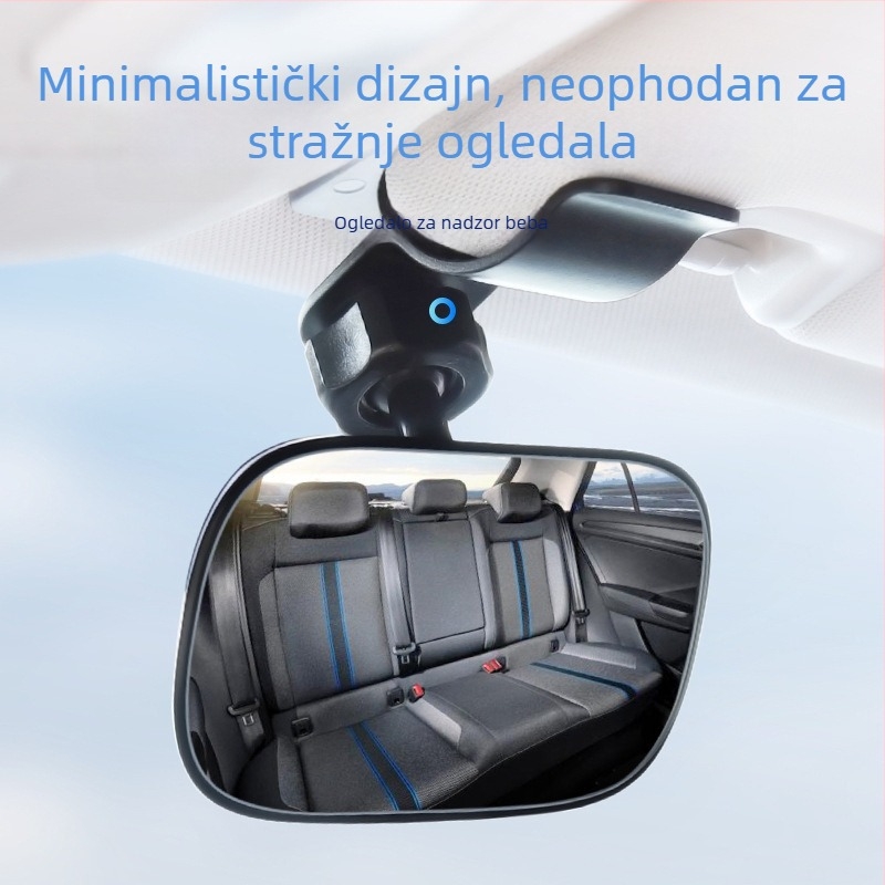 Unutarnji retrovizor automobila sa širokokutnim zakrivljenim lećama, univerzalna prilagodba, ogledalo za nadzor djeteta