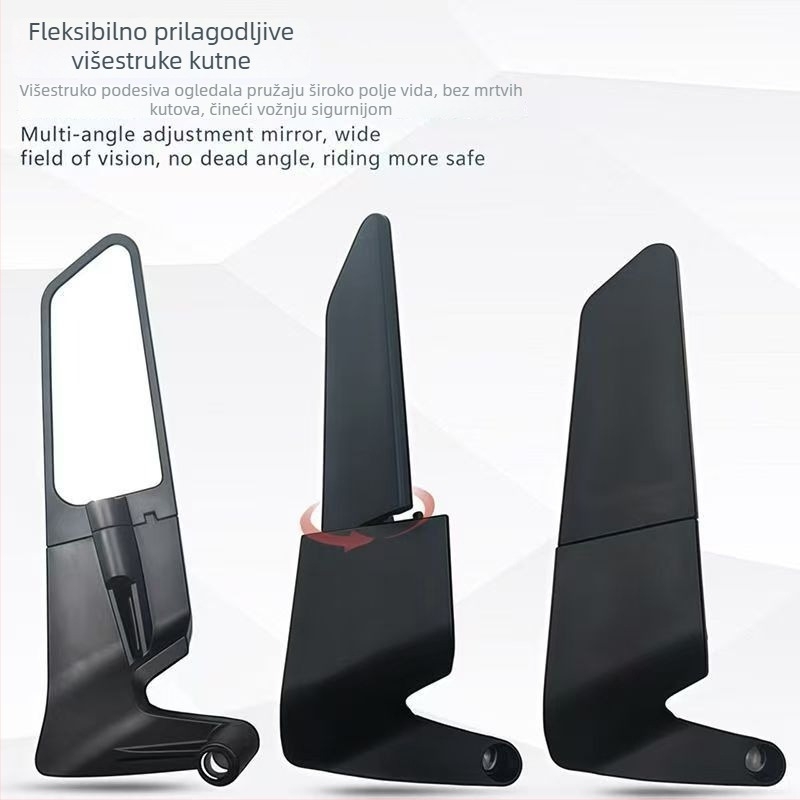 Univerzalni retrovizor za motocikl, za motocikle i električna vozila, kućište od lijevanog aluminija, materijal: aluminij + plastika, model Jsc-m-302, ugradnja prednja i stražnja