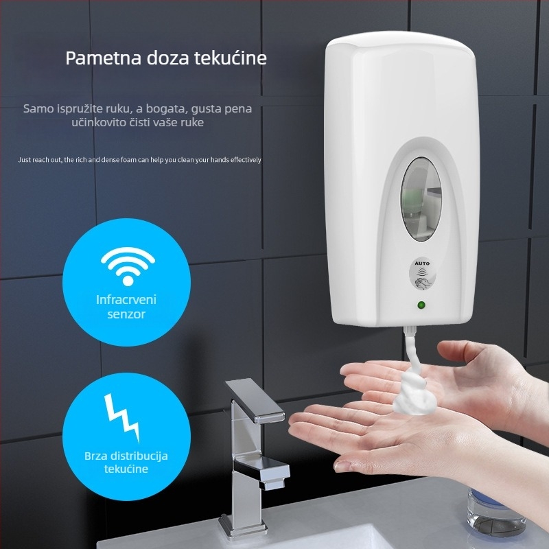 Automatski dozator sapuna s senzorom za hotele – plastični, CE certifikat, ABS obrada, 1 kg, moderan minimalistički dizajn