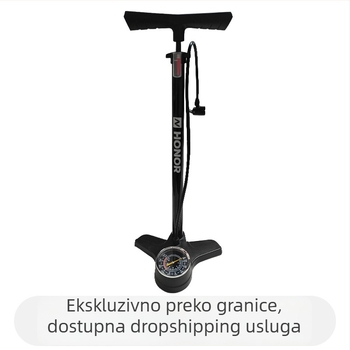 Ručna pumpa za bicikl s manometrom, višenamjenska, za bicikle, električna vozila i motocikle — model DQ8 6532K, materijal: željezo, težina 851 g