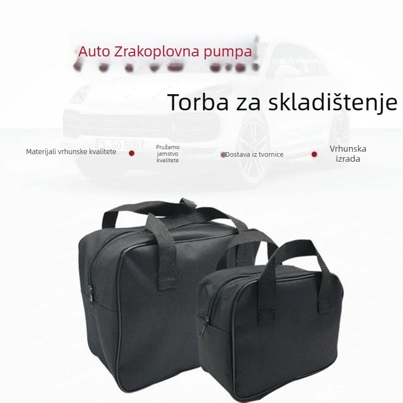 Prijenosna torbica za skladištenje pumpe za zrak u automobilu za više cilindara, 12V, >280W, 70 L/min, digitalni LCD zaslon, automatsko isključivanje