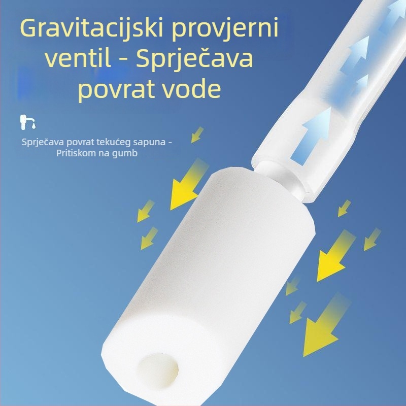 Kuhinjski dozator sapuna s produženom cijevi – silikon, provjerni ventil, ručno pritiskanje