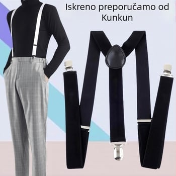 Unisex elastične naramenice, 3 kopče, podesiva duljina, jaka elastičnost, križni stražnji dio