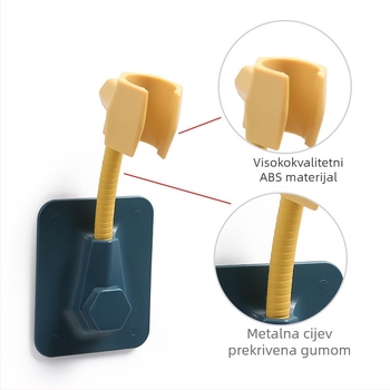 Zidni držač za tuš, plastični držač, polica za kupaonicu s jednim nivoom, moderni minimalistički stil, ugradnja bez bušenja