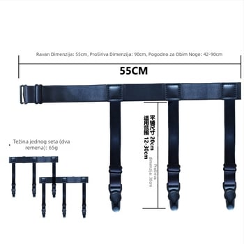 Muške najlon gaćice za čarape s 6 kopči, podesiva duljina, jaka elastičnost, prekrížene trake