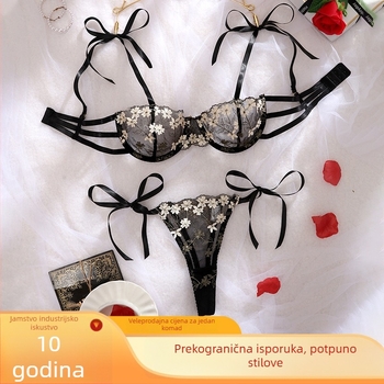 Set donjeg rublja s prozirnom čipkom, push-up trostruke naramenice, poliester