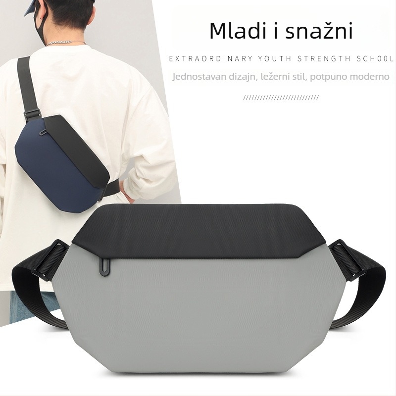 Muška torbica za prsa – gradska jednostavnost, vodootporan PU materijal, prozračna unutarnja podstava od poliestera, za muškarce