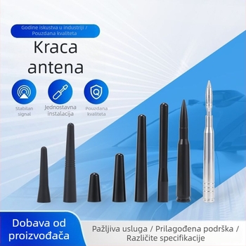 Auto radio antena s navojnom instalacijom; univerzalna kompatibilnost; rad na 12 V; obrada i prilagođavanje dostupni (Instalacija: navojna; Napajanje: 12 V; Kompatibilnost: univerzalna; Obrada i prilagođavanje: dostupni)