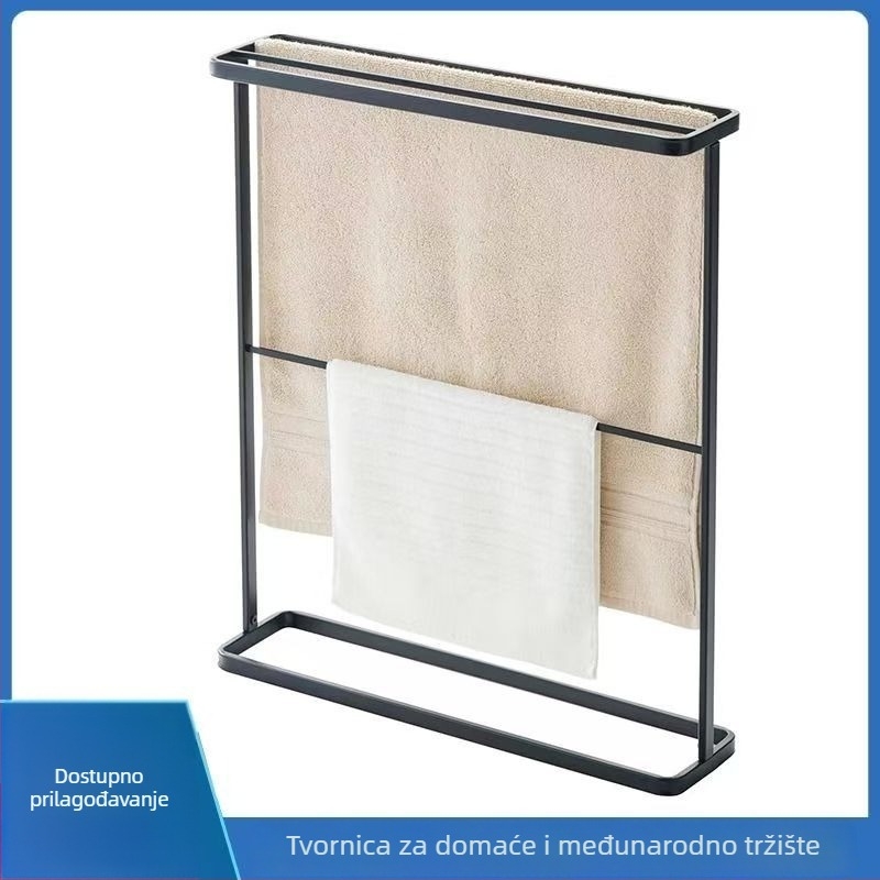 Vertikalni držač ručnika za kupaonicu, 3-etažni, od karbonskog čelika, premaz plastikom u spreju, nosivost 5–10 kg