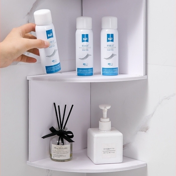 Kutni trokutasti zidni regal za skladištenje – 5 etaža, perforiran, bez bušenja, nosivost 5 kg