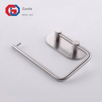 Držač toaletnog papira od nehrđajućeg čelika bez bušenja, s kukom za ručnik, 304 SS, nosivost 5 kg, brušeni završni sloj