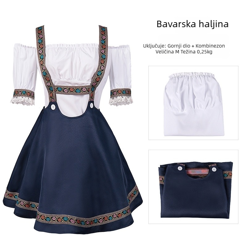 Unisex kostim za Halloween karneval: Bavarski Oktoberfest set hlača s naramenicama, Jacquard poliester