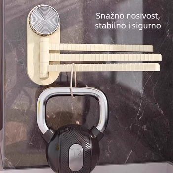 Rotirajući držač ručnika s usisnom čašom, bez bušenja, plastični, nosivost 500