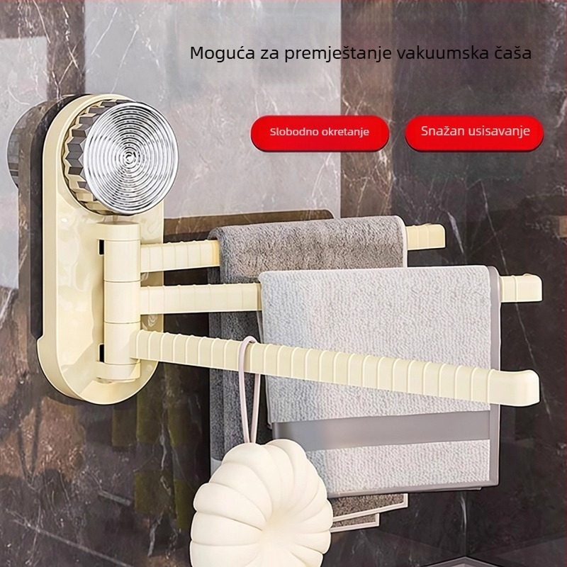 Rotirajući držač ručnika s usisnom čašom, bez bušenja, plastični, nosivost 500