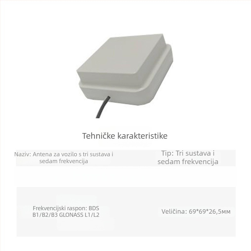 RTK GPS antena za vanjsku ugradnju u vozilo GNSS navigacija, visoka preciznost, desno-rotirajuća polarizacija, SWR do 2.0