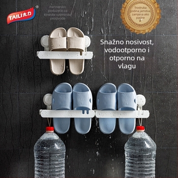 Zidni držač papuča za kupaonicu, bez bušenja, odvodni organizator za kupaonicu i WC